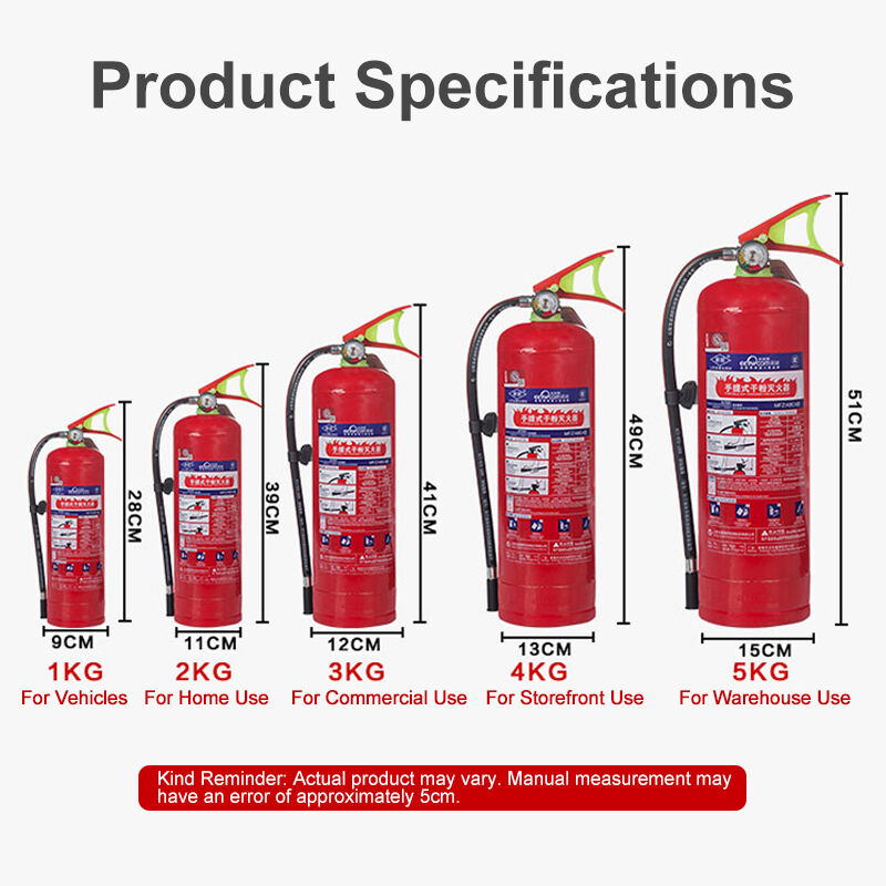 4 kilograms of dry powder fire extinguisher - suitable for extinguishing A and B type fires