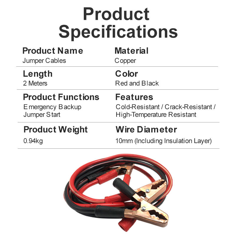 Red And Black Copper Core Jumper Wire, 2 Meters, 10mm In Diameter, Resistant To Cold And High Temperatures