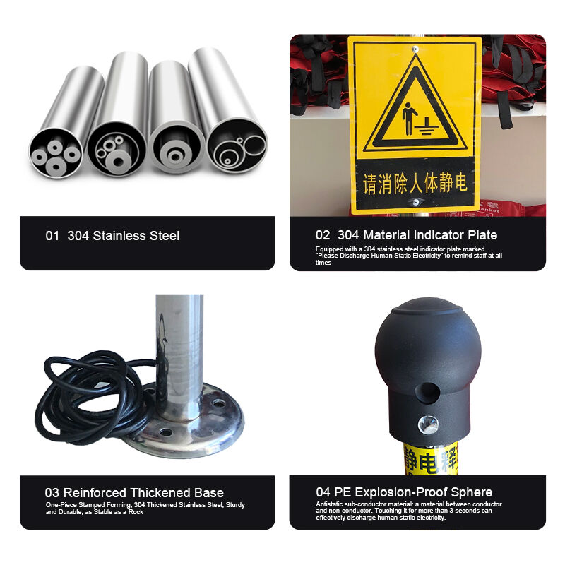 Human Body Static Elimination Releaser, Industrial Explosion-Proof Touch Static Discharge Ball with Sound and Light Alarm