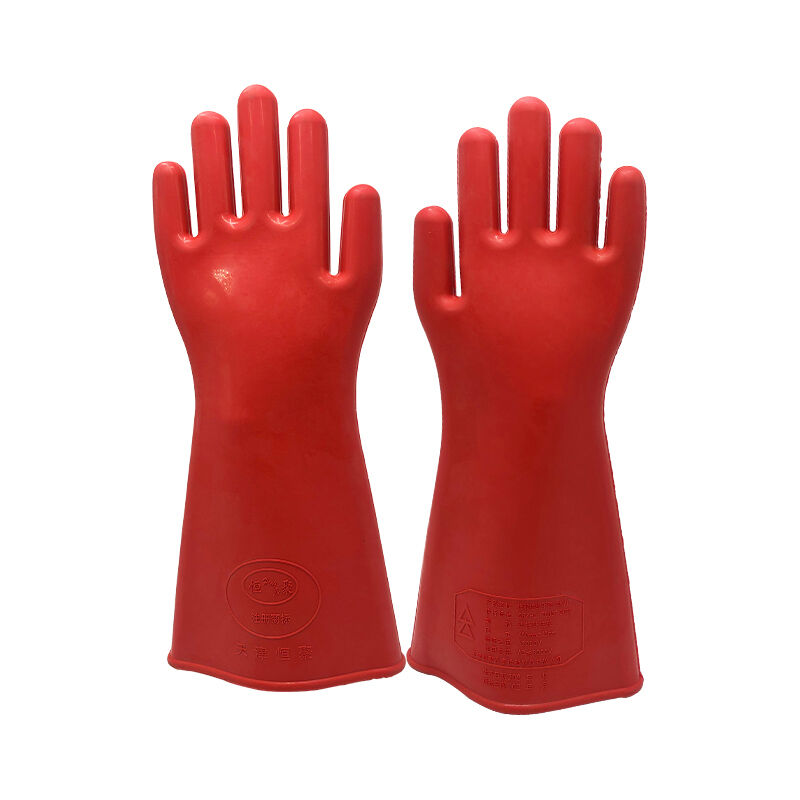 Natural Rubber Insulating Gloves 1.2 Class 12KV Test Voltage AC ≤8000V For Electrical Maintenance Power Distribution