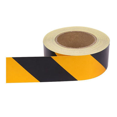 Dây băng cảnh báo PVC màu đen và vàng Đường dây cảnh báo giao thông kỹ thuật an toàn hỏa hoạn, băng phản xạ màu đen và vàng