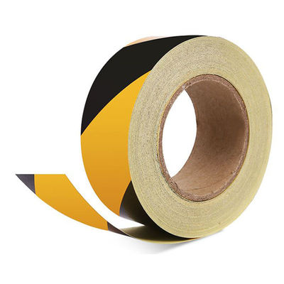 Dây băng cảnh báo PVC màu đen và vàng Đường dây cảnh báo giao thông kỹ thuật an toàn hỏa hoạn, băng phản xạ màu đen và vàng