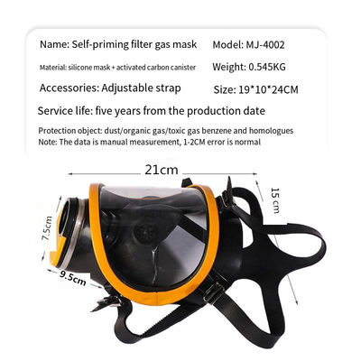 Đeo dây đai điều chỉnh mặt đầy đủ Mặt nạ hóa học Puda Self Priming Filter Mask