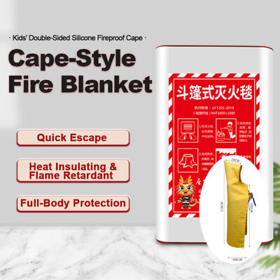 Áo cho trẻ em chống cháy Áo thoát hiểm khẩn cấp 128x100cm 700°C Kháng nhiệt Mũi phủ mũ với sọc phản xạ Để an toàn trường học tại nhà