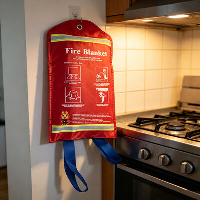 JAT-1101 Áo che lửa bằng sợi thủy tinh EN 1869:2019 Chứng nhận 500 ° C Kháng nhiệt Áo che chữa cháy màu trắng 1m x 1m