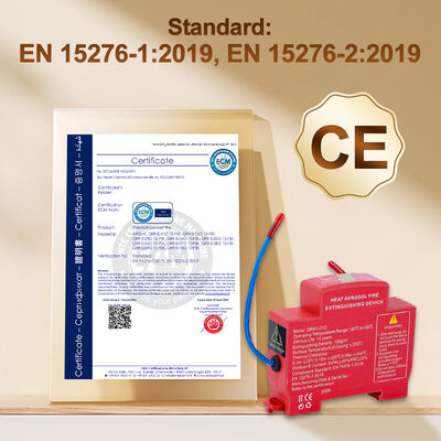 Đẹp tự động chống cháy 20g chất độc 0.2m3 Bảng phủ 170 ° C Bắt đầu tự động EN 15276 Chứng nhận đường sắt & gắn kết gắn kết 10 năm tuổi thọ cho hộp số hộp phân phối tủ EV Char